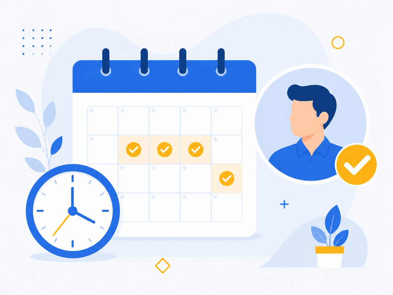Leave calendar with approved days and employee approval badge